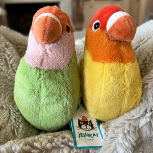 Jellycat A Pair Of Lovely Lovebirds Brand New w/ Tags